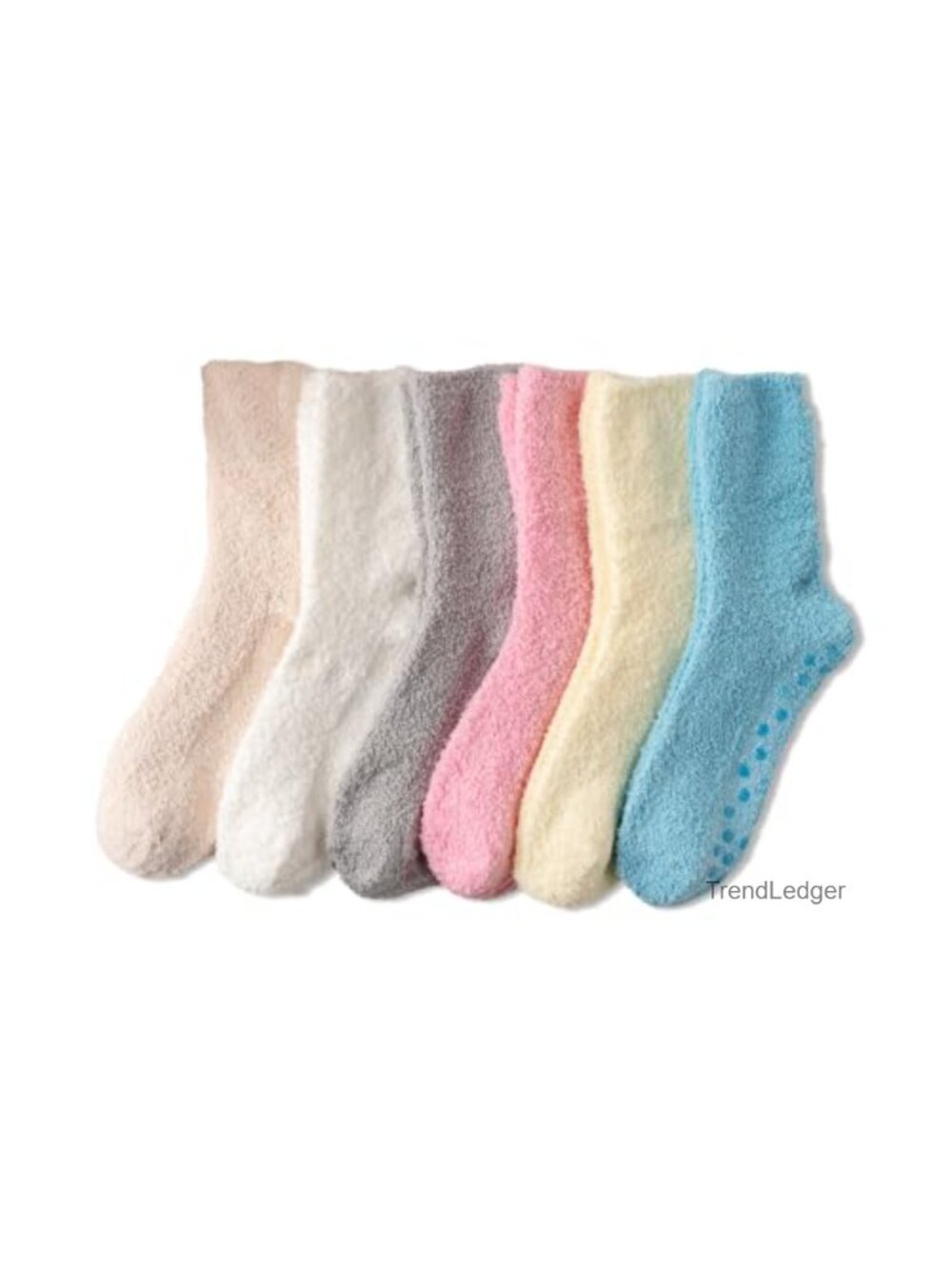 Non Slip Fuzzy Slipper Socks for Women Warm Cozy Gripper Socks 6 Pairs